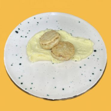Рибні котлетки з картопляним пюре  (Fish patties with pumpkin puree)